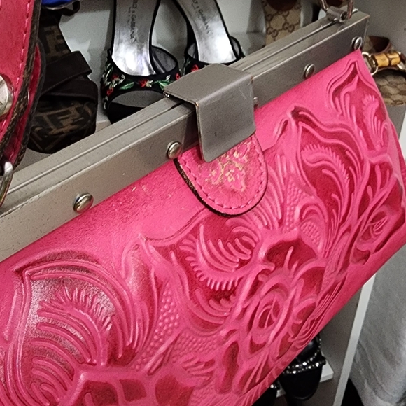 Rare Patricia Nash barbie pink top handle bag - Picture 7 of 16